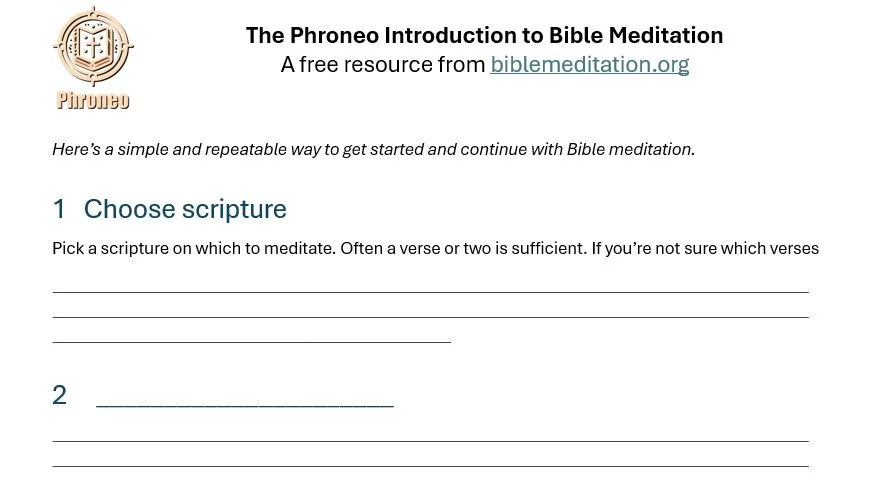 Introduction to Bible Meditation