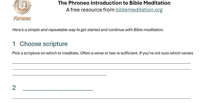 Introduction to Bible Meditation